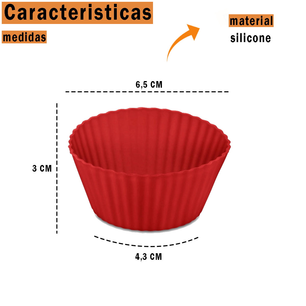 Jogo 12 Formas em Silicone para Muffins