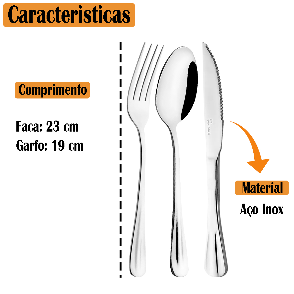 Conjunto de talheres Desina - faca, garfo grande e pequeno, colher