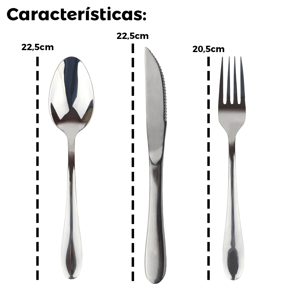 Kit De 36 Peças Talheres Garfos Facas Colheres Conjunto De Mesa Em Aço Inox  Jantar Buffet Grande Faqueiro - Meu Canto Shop