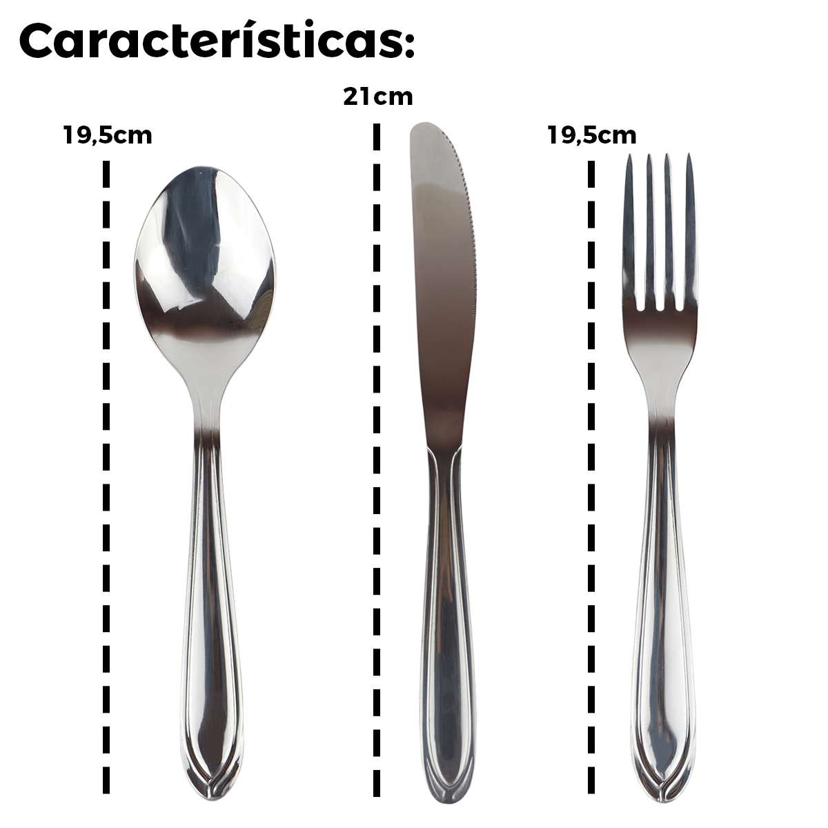 Kit 3 Talheres Garfo Alto Brilho INOX - Bene Casa - Estilo e Conforto