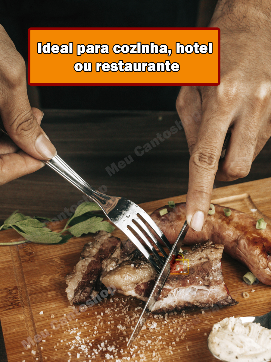 Jogo Garfo Faca Colher 25 Peças Restaurante Buffet Talheres