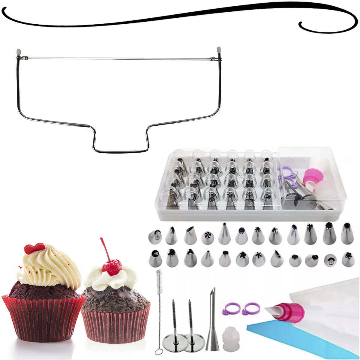 Kit Confeiteiro Profissional Completo Nivelador De Bolos Sacos E Bicos De  Confeitar 36 Peças - Meu Canto Shop