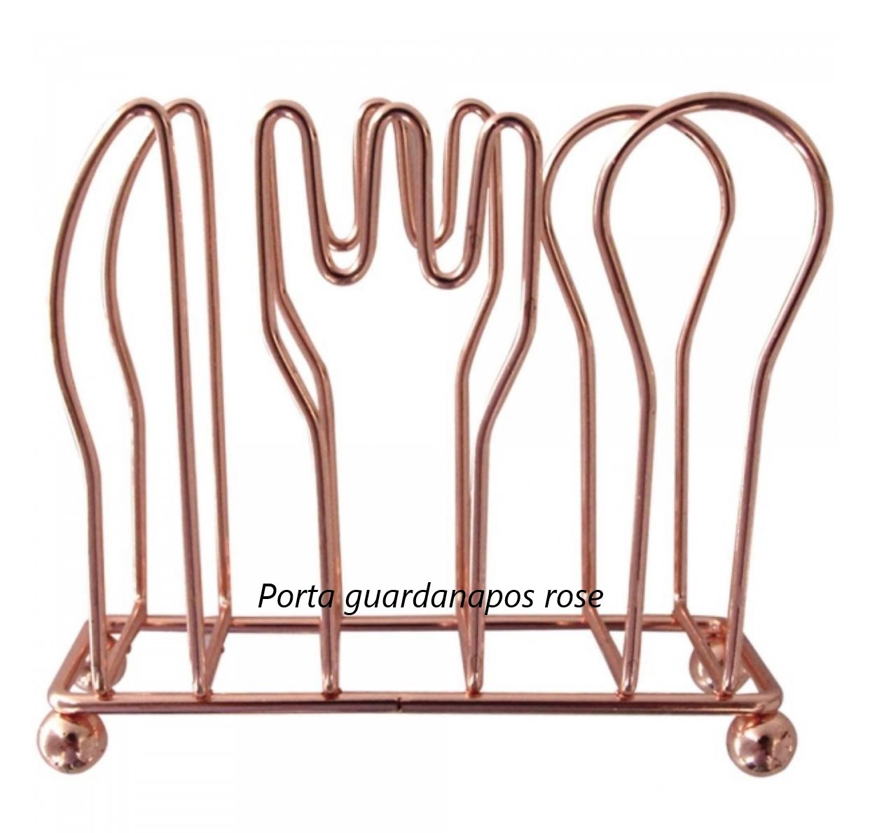 Porta guardanapo de mesa cozinha rose bobre de metal cromado 10x4x8 cm ck4258
