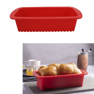 Forma de Silicone Multiuso Para Pães Bolos Tortas Utensílio Culinário Cozinha ck4641 - Forma de Silicone Vermelha