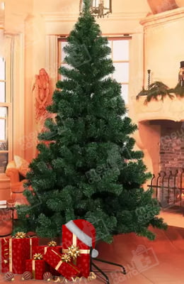 Árvore Pinheiro Média de Natal Verde Bologna Base Pés Metal 450 Galhos Hastes de Plástico e PVC 150CM Natalina