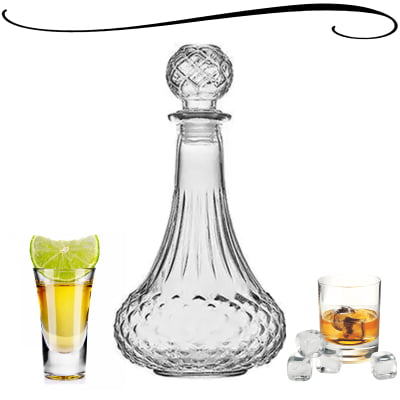 Garrafa Diamond de Licor Whisky Vinho Conhaque Suco Água de Vidro Com Vedação Decoração Presente Bar 700ML