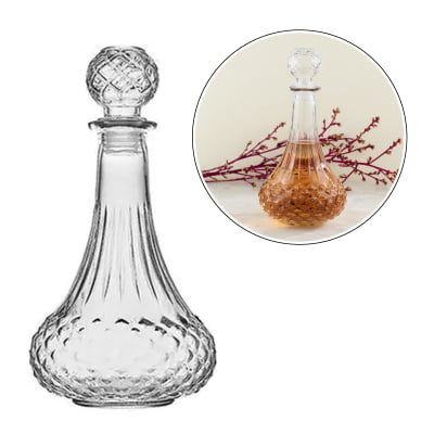 Garrafa Diamond de Licor Whisky Vinho Conhaque Suco Água de Vidro Com Vedação Decoração Presente Bar 700ML