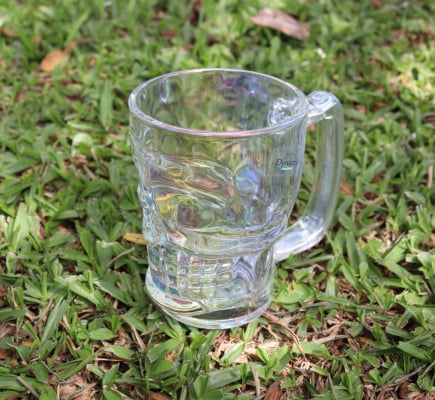 Caneca caveira furta-cor de vidro Chop 380mL copo de vidro cerveja brilhante 2 unidades full26670