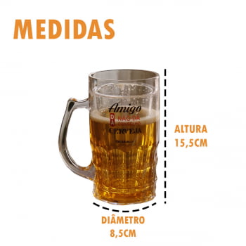 Caneca De Chopp Cerveja Divertida 400ml Copo Caneca Criativa Preserva Temperatura Amigo Dá Cerveja
