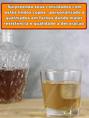 Copos De Whisky Caipirinha 6 Unidades Vidro Luxo Elegante 300mL Copo Para Uisque Bebidas Drinks Sucos
