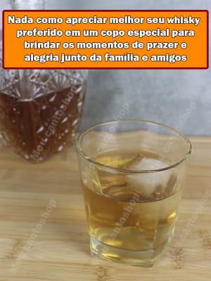 Copos De Whisky Caipirinha 6 Unidades Vidro Luxo Elegante 300mL Copo Para Uisque Bebidas Drinks Sucos
