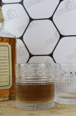 Copos De Whisky Caipirinha 6 Unidades Vidro Luxo Elegante 320mL Copo Para Uisque Bebidas Drinks Sucos 