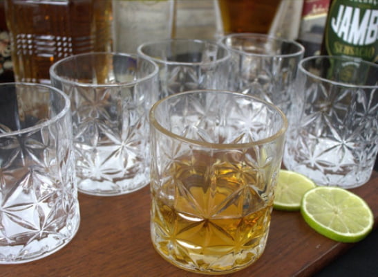 Copos De Whisky Caipirinha 6 Unidades Vidro Luxo Elegante 340mL Copo Para Uisque Bebidas Drinks Sucos
