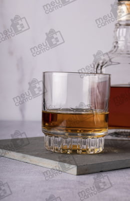 Jogo de Copos Baixos Fiorde De Vidro Para Drinks Whisky Vodka 6 Peças Ideal Para Barzinhos E Decoração 290ML