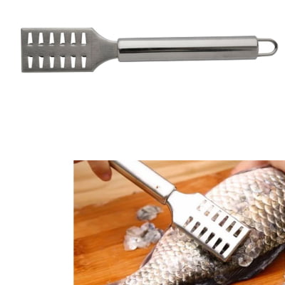Jogo 2 Escamador Limpador de Peixe em Aço Inox Descamador Profissional Utensílio de Cozinha