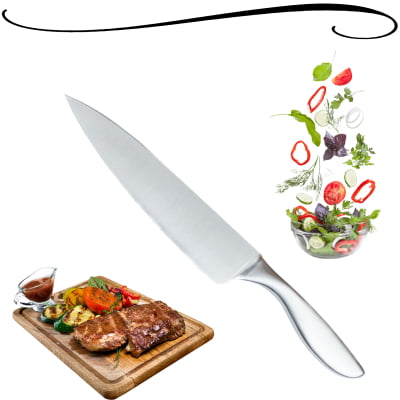 Faca Chef Cozinha Gourmet Para Carnes Churrasco Açougue Profissional Picanheira Premium Em Aço Inox