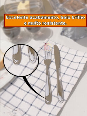 Jogo De Facas De Mesa kit  6 Peças Em Aço Inox Conjunto Talheres churrasco buffet grande faqueiro premium hotel uni