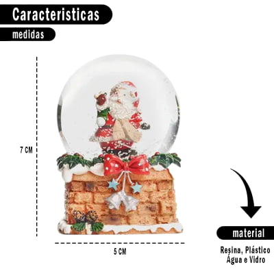 Globo de Neve Natal Papai Noel Com Cachecol Agua Enfeite de Natal Decoração Presente Sala de Estar