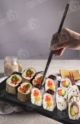 Prato Retangular de Melamina Ideal Para Alimentos Como Sushi Churrasco Saladas Multiuso mimo6715