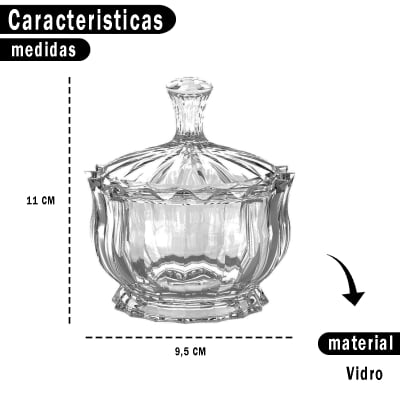 Potiche de Vidro Brazilia Baleiro Balas, Biscoitos, Doces Enfeite Vaso Decorativo l'hermitage Utensílio de Casa