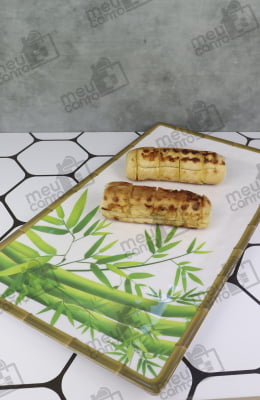 Prato Retangular de Melamina Nippo Para Alimentos Como Sushi Churrasco Saladas Multiuso Estampa Bambu 46 cm