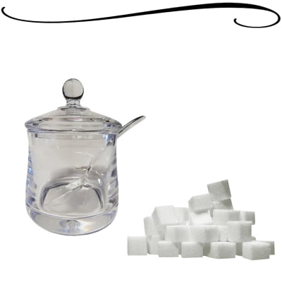 Porta Condimentos de Acrílico C/ Colher para Açúcar Geleia Molhos Mel Utensilio Cozinha