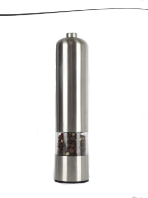 Moedor Pimenta Triturador Elétrico Automático Com Botão Sal Grosso Temperos Frescos Em Aço Inox churrasco 23,5cm