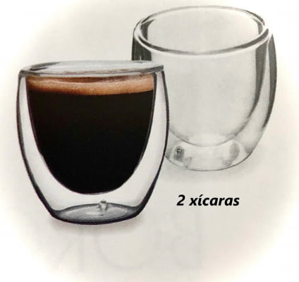 Jogo de Xícaras de café 2 unidades sem alça parede dupla camada de vidro Cappuccino Café Chá bar 80mL
