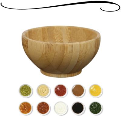 Bowl Ecokitchen De Bambu Pequeno Para Molhos Petiscos Sobremesas e Saladas