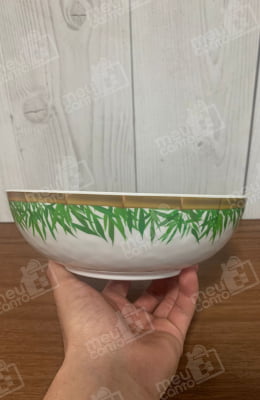 Bowl Tigela Cumbuca Bambu Comida Em Geral Em Melamina Poke Sopa Arroz Lámen Utensílio de Cozinha Multiuso 1L