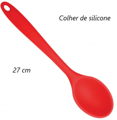 Colher de silicone para arroz grande vermelha alta qualidade 27cm uni SU171308