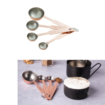 Xícaras Medidoras de Aço Inox Com Diferentes Tamanhos para Uso Culinário Bolos Tortas Especiarias