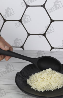 Mini Colher Culinária de Silicone Maciço Servir e Prepara Receitas Não Risca Panela Utensílio Multiuso 20,5cm