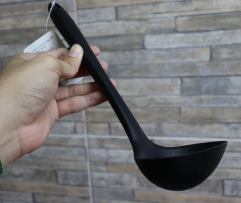 Concha de feijão para cozinha em silicone preta 28cm utensilio de cozinha ck4414