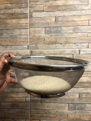 Escorredor de macarrão arroz grande inox peneira de cozinha coar e escorrer 28x13cm ck4592