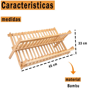 Escorredor Ecológico de Pia Louças Talheres Copos Pratos Dobrável Triangular de Bambu ck4588