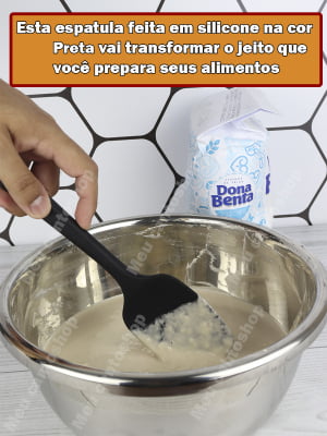 Espátula Curvada De Silicone Preto Pão Duro Fechada Decorativa Raspadora Livre De BPA 27cm