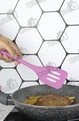 Espátula de Silicone Resistente Ao Calor multifuncional Para Sua Cozinha Ovos Panquecas Legumes Rosa 29 cm