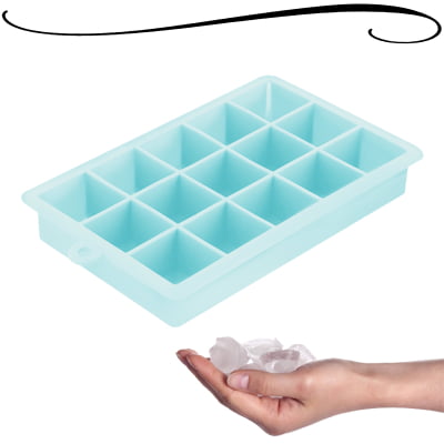 Forma de Gelo Em Silicone Retangular Para 15 Cubos Quadrados Ideal Para Drinks Utensílio de Cozinha Livre de BPA
