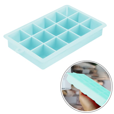 Forma de Gelo Em Silicone Retangular Para 15 Cubos Quadrados Ideal Para Drinks Utensílio de Cozinha Livre de BPA