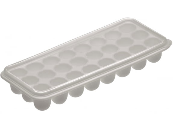 Forma de gelo papinha com tampa 24 cubos bola livre de BPA cinza claro paramount847