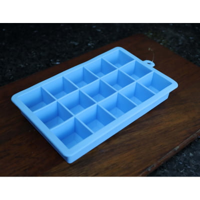 Forma de gelo papinha de silicone 15 cubos livre de bpa azul uni su191327