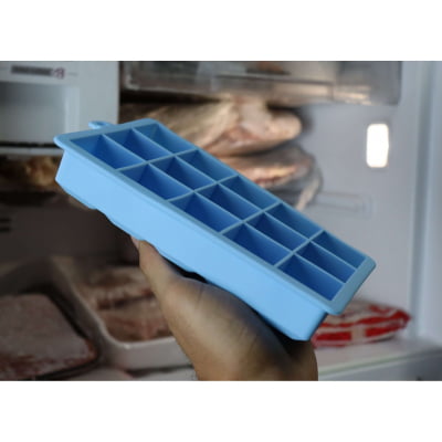 Forma de gelo papinha de silicone 15 cubos livre de bpa azul uni su191327