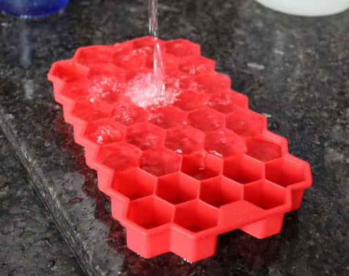 Forma de gelo papinha de silicone 37cubos livre de bpa colmeia Vermelho uni su171302