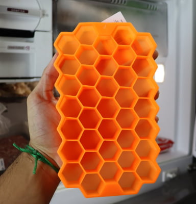 Forma de gelo silicone papinha 37 cubos laranja sem bpa forminhas para gelo colmeia laranja uni su171302