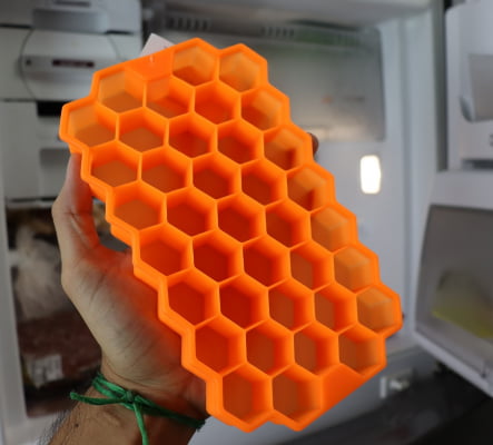 Forma de gelo silicone papinha 37 cubos laranja sem bpa forminhas para gelo colmeia laranja uni su171302