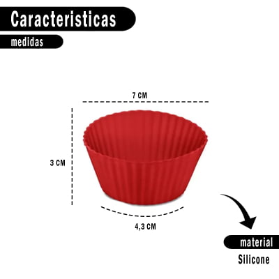 Jogo de 6 Forminhas de Cupcakes de Silicone Livre de BPA Resistente a Altas e Baixas Temperaturas Utensílio Culinário