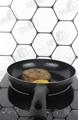 Frigideira De Cozinha Preta Em Alumínio Com Revestimento Antiaderente Cerâmico 24cm