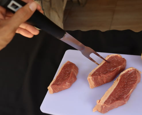 Garfo De Churrasco Carne Trinchante Profissional Inox Preto 40cm full26005