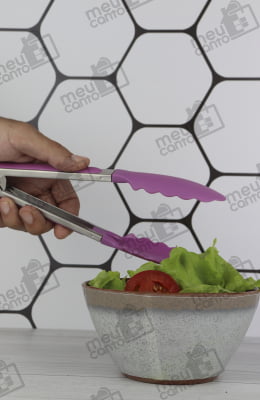 Pegador Silicone Carne Ideal Churrasco Salada Cozinha Pinça Culinária Multiuso Livre e Prático 27cm